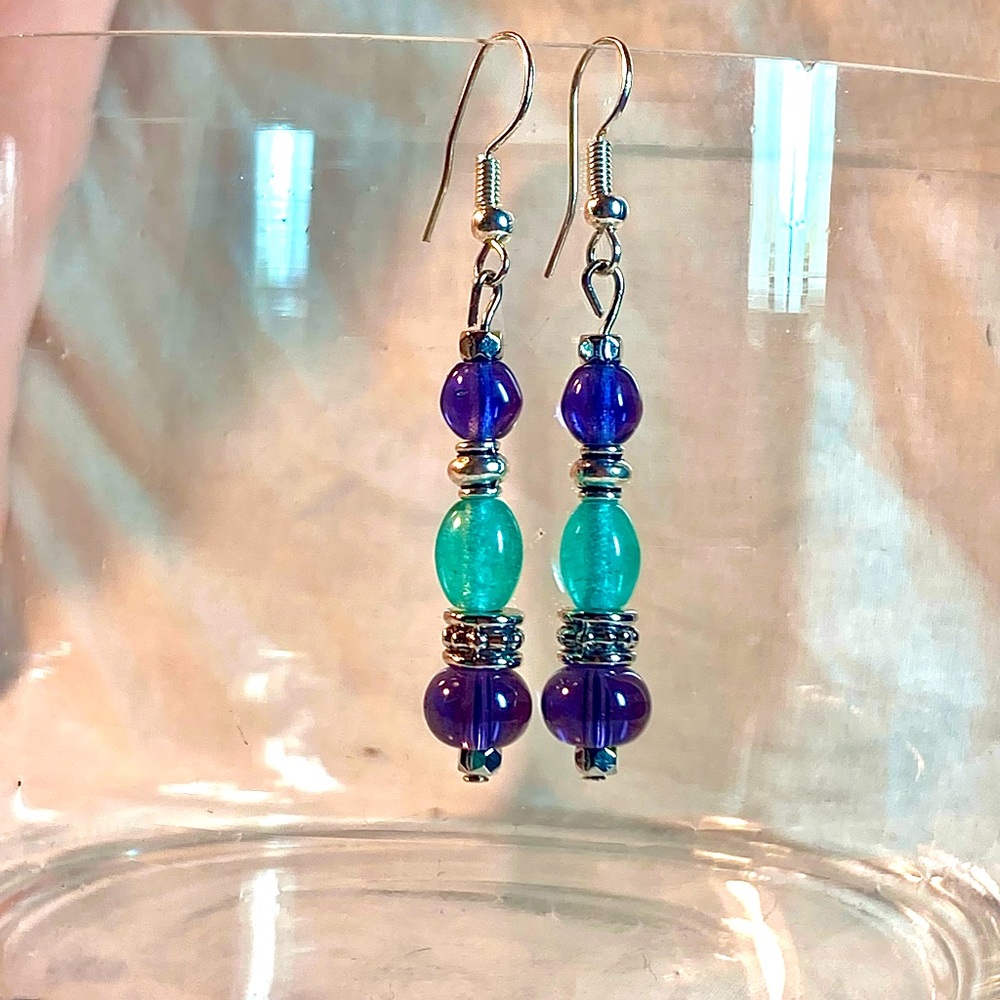 Purple and aqua earrings